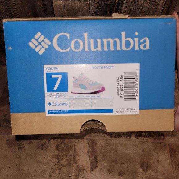 Columbia Kids Pivot Sneakers Youth 7/Women's 8.5 Grey/Teal/Purple - Picture 3 of 11
